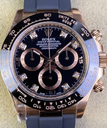 Clean Daytona Watches M116515LN-0057 Black Diamond Dial