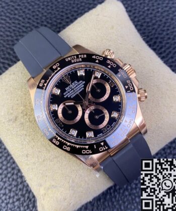 Clean Daytona Watches M116515LN-0057 Black Diamond Dial