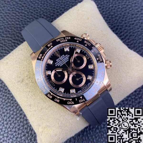 Clean Daytona Watches M116515LN-0057 Black Diamond Dial