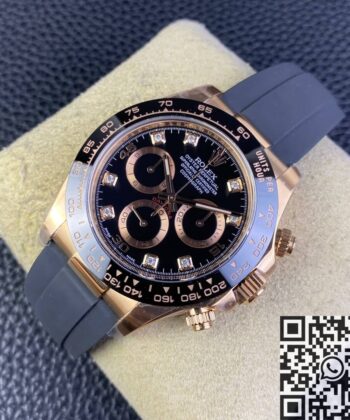 Clean Daytona Watches M116515LN-0057 Black Diamond Dial