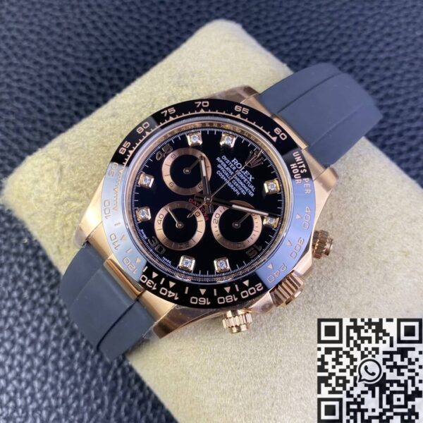 Clean Daytona Watches M116515LN-0057 Black Diamond Dial