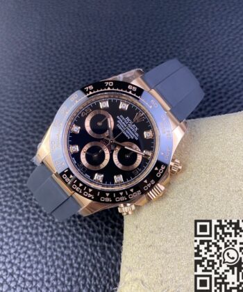 Clean Daytona Watches M116515LN-0057 Black Diamond Dial