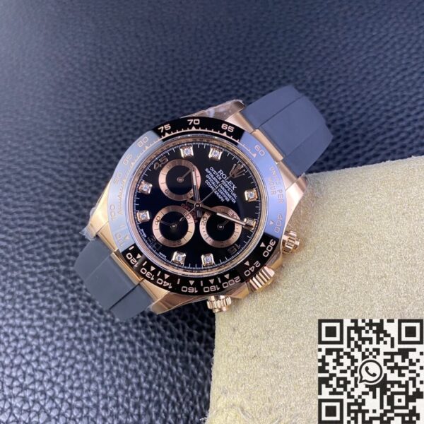 Clean Daytona Watches M116515LN-0057 Black Diamond Dial