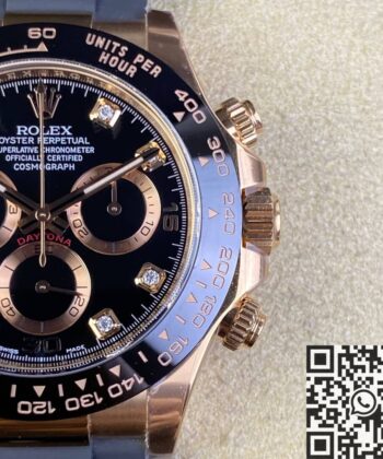 Clean Daytona Watches M116515LN-0057 Black Diamond Dial