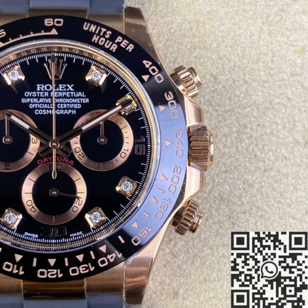 Clean Daytona Watches M116515LN-0057 Black Diamond Dial