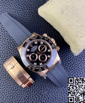 Clean Daytona Watches M116515LN-0057 Black Diamond Dial