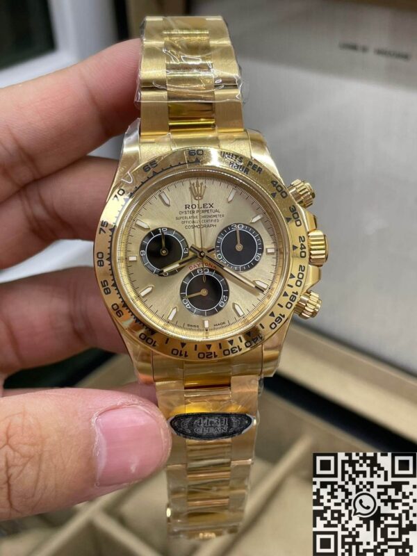 Clean Factory Replicas Rolex Daytona M126508 Golden Color