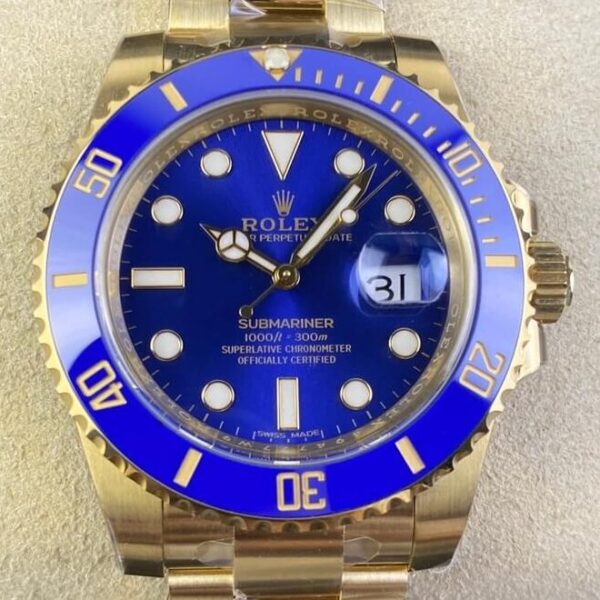 Fake Rolex Submariner Clean M116618LB-0003 Blue Dial