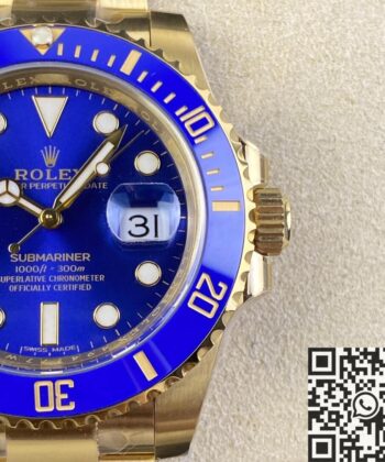 Fake Rolex Submariner Clean M116618LB-0003 Blue Dial