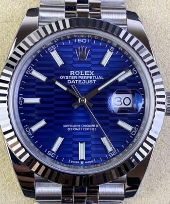 Rolex Datejust Blue Motif 41​ Clean Factory M126334-0032 Bright