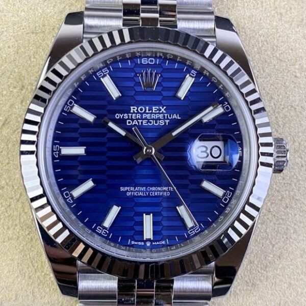 Rolex Datejust Blue Motif 41​ Clean Factory M126334-0032 Bright