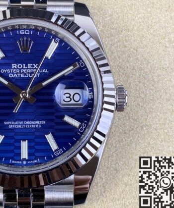 Rolex Datejust Blue Motif 41​ Clean Factory M126334-0032 Bright