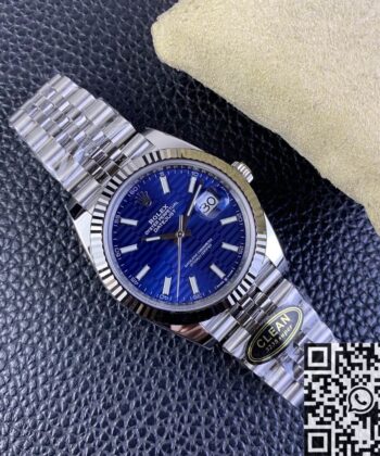 Rolex Datejust Blue Motif 41​ Clean Factory M126334-0032 Bright