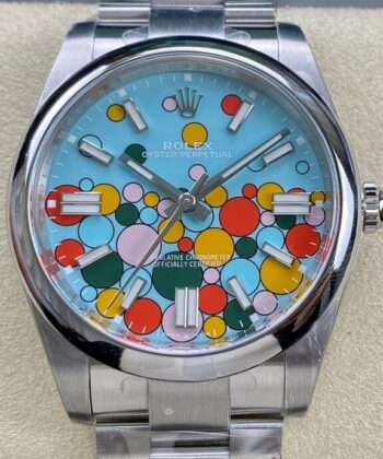 Oyster Perpetual Replica Rolex M124300-0008 Turquoise Blue Dial