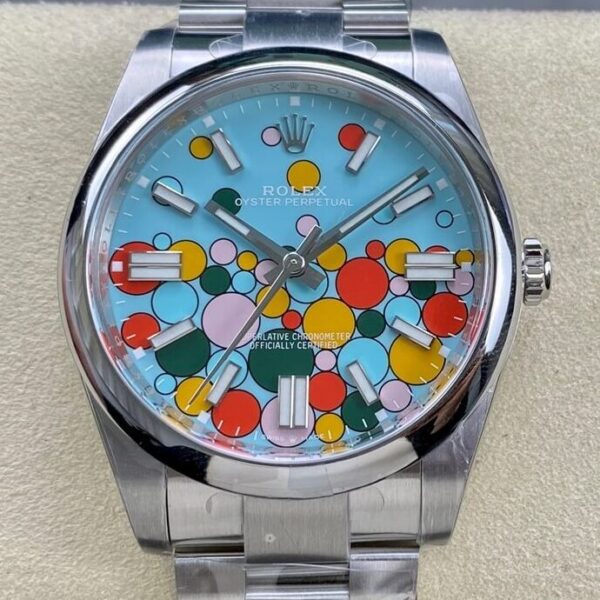 Oyster Perpetual Replica Rolex M124300-0008 Turquoise Blue Dial