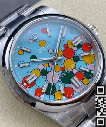 Oyster Perpetual Replica Rolex M124300-0008 Turquoise Blue Dial