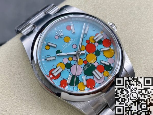 Oyster Perpetual Replica Rolex M124300-0008 Turquoise Blue Dial