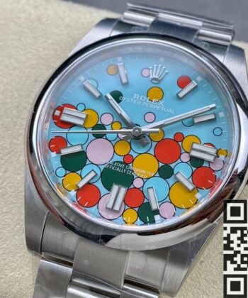 Oyster Perpetual Replica Rolex M124300-0008 Turquoise Blue Dial