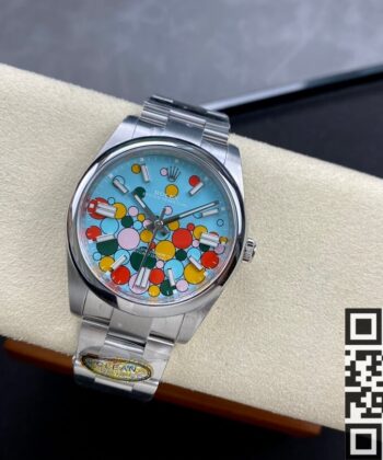 Oyster Perpetual Replica Rolex M124300-0008 Turquoise Blue Dial