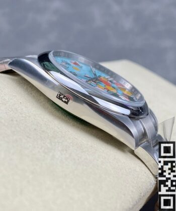 Oyster Perpetual Replica Rolex M124300-0008 Turquoise Blue Dial