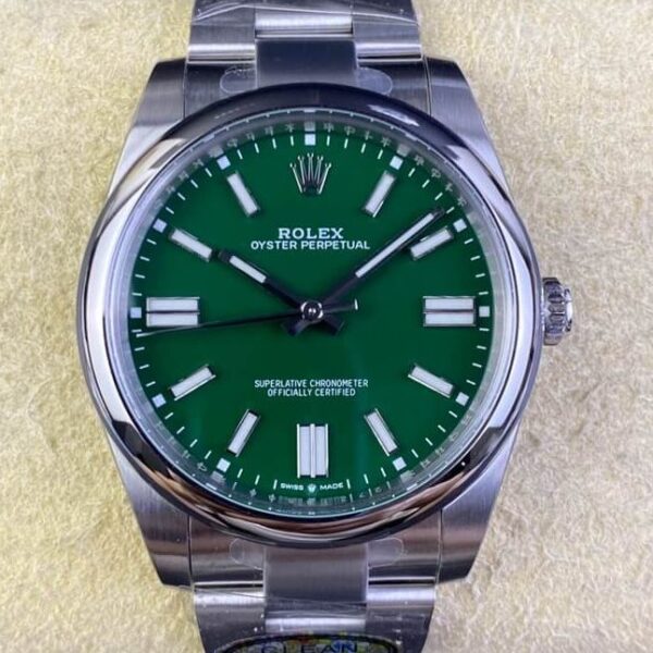 Vintage Rolex Oyster Perpetual M124300-0005 Green Dial