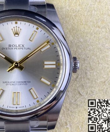 Oyster Perpetual Clean Factory Rolex M124300-0001 Silver Dial