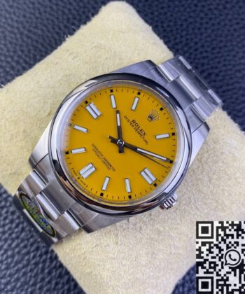 Clean Replica Oyster Perpetual Rolex M124300-0004 Yellow Dial