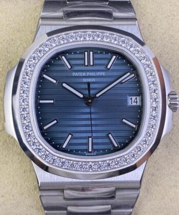 3K Nautilus Watch Replica Patek Philippe 5711 Blue Diamond Dial