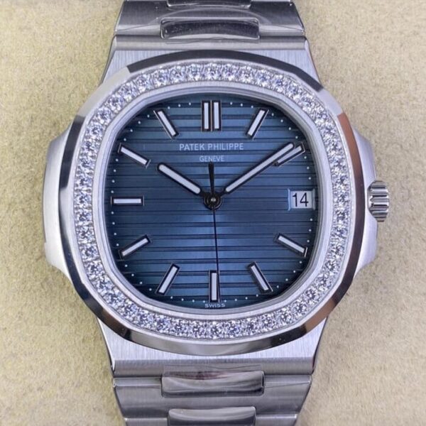3K Nautilus Watch Replica Patek Philippe 5711 Blue Diamond Dial