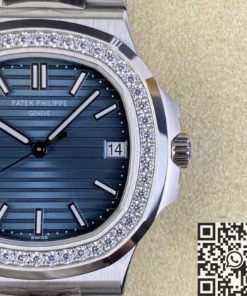 3K Nautilus Watch Replica Patek Philippe 5711 Blue Diamond Dial