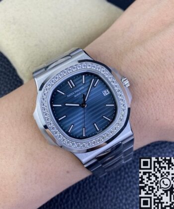 3K Nautilus Watch Replica Patek Philippe 5711 Blue Diamond Dial