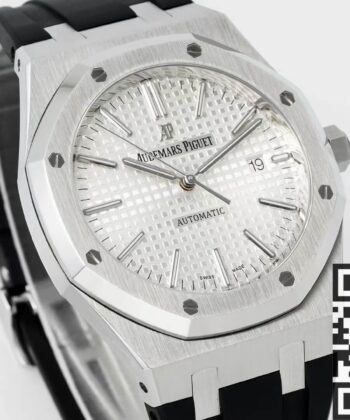 Royal Oak 15400 Audemars Piguet White Dial Rubber Strap Watch