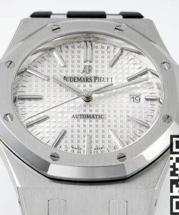 Royal Oak 15400 Audemars Piguet White Dial Rubber Strap Watch