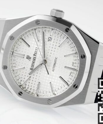 Royal Oak 15400 Audemars Piguet White Dial Rubber Strap Watch