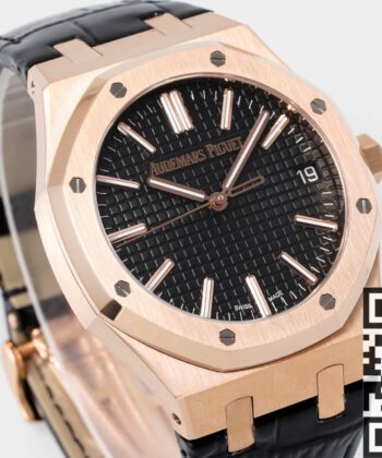 AP Royal Oak Watch 15510OR.OO.D002CR.02 Rose Gold Black