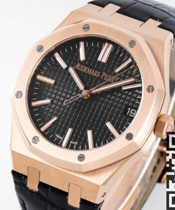 AP Royal Oak Watch 15510OR.OO.D002CR.02 Rose Gold Black