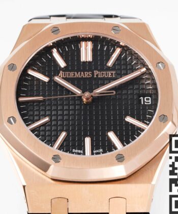 AP Royal Oak Watch 15510OR.OO.D002CR.02 Rose Gold Black