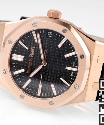 AP Royal Oak Watch 15510OR.OO.D002CR.02 Rose Gold Black