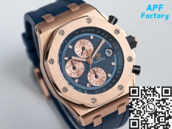 AP Fake Watch Royal Oak Offshore 26238OR Rose Gold Blue Dial