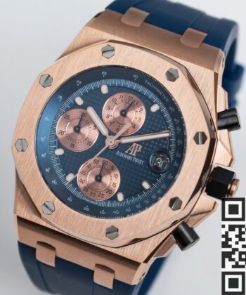 AP Fake Watch Royal Oak Offshore 26238OR Rose Gold Blue Dial