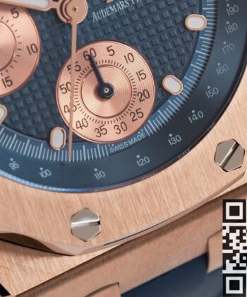 AP Fake Watch Royal Oak Offshore 26238OR Rose Gold Blue Dial