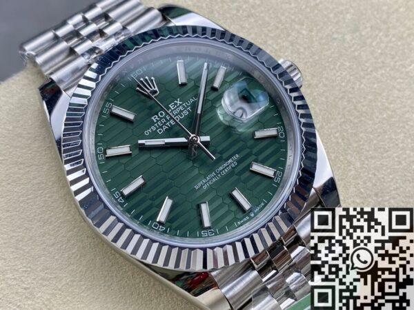 Men's Rolex Datejust M126334-0030 Mint Green Watch Size 41mm