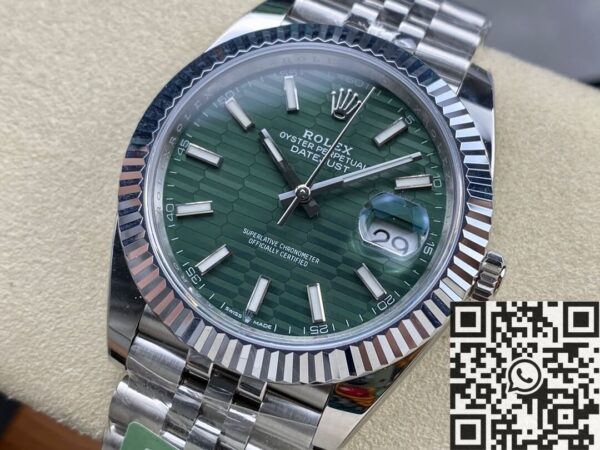 Men's Rolex Datejust M126334-0030 Mint Green Watch Size 41mm