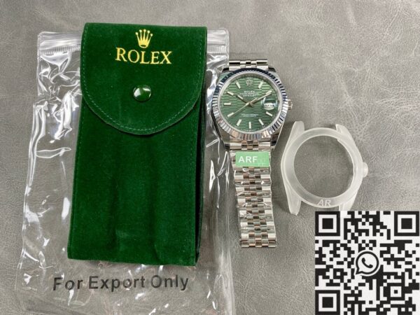 Men's Rolex Datejust M126334-0030 Mint Green Watch Size 41mm