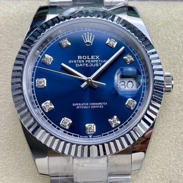 Rolex Datejust Blue M126334-0015 Diamond Watch Size 41mm