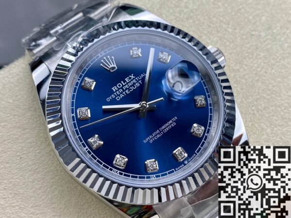 Rolex Datejust Blue M126334-0015 Diamond Watch Size 41mm