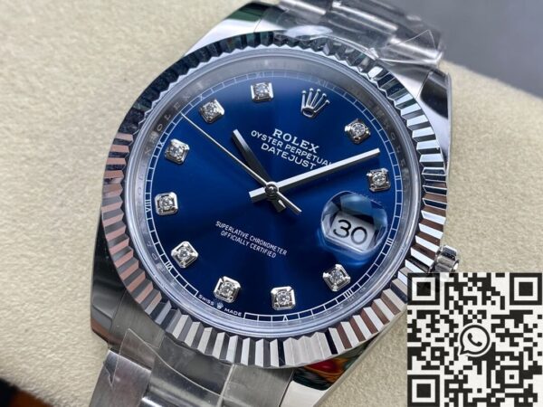 Rolex Datejust Blue M126334-0015 Diamond Watch Size 41mm