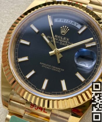 Rolex Day Date Gold M228238-0067 Bright Black Size 40mm