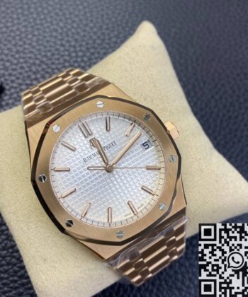 Royal Oak Watch Audemars Piguet​ 15500 Rose Gold White Dial