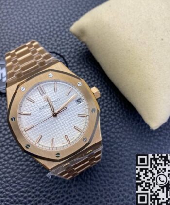 Royal Oak Watch Audemars Piguet​ 15500 Rose Gold White Dial